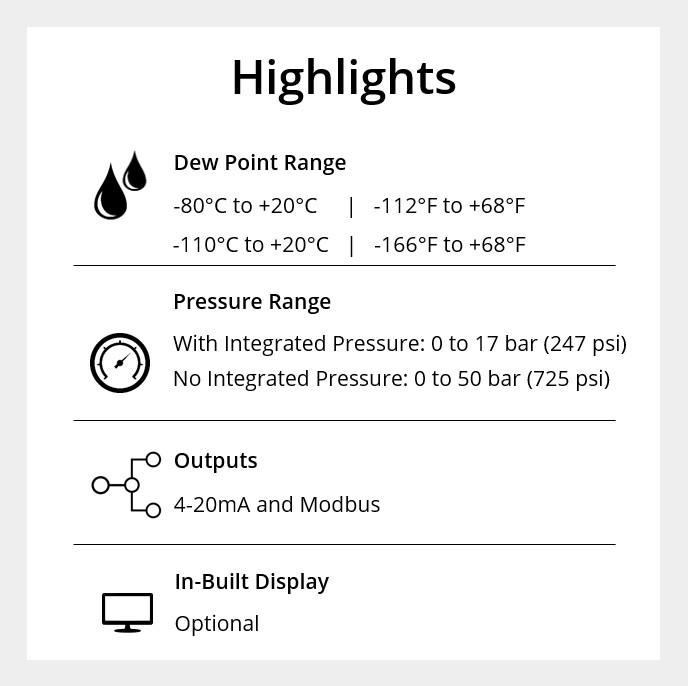 Highlights of the A Series dew point sensor