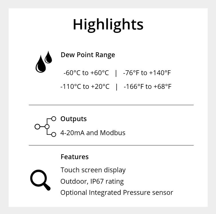 Outdoor dew point sensor highlights