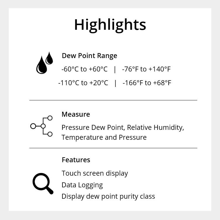 Handheld Dew Point Sensor Highlights